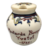 Mustard pot bocquet yvetot with flower pattern