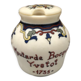Mustard pot bocquet yvetot with flower pattern