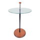 Postmodern Side Table with Ball Handle and Glass Top, 1980s