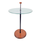 Postmodern Side Table with Ball Handle and Glass Top, 1980s
