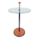 Postmodern Side Table with Ball Handle and Glass Top, 1980s