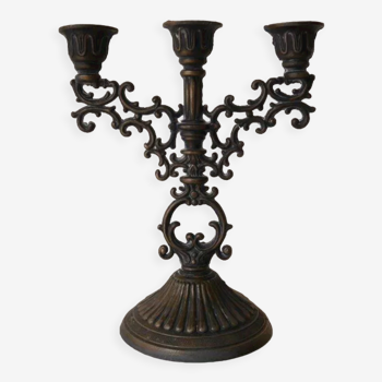3-spoke chandelier in aged brass
