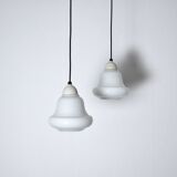 Opaline Glass Ceiling Lamps, Denmark, 1940-50s