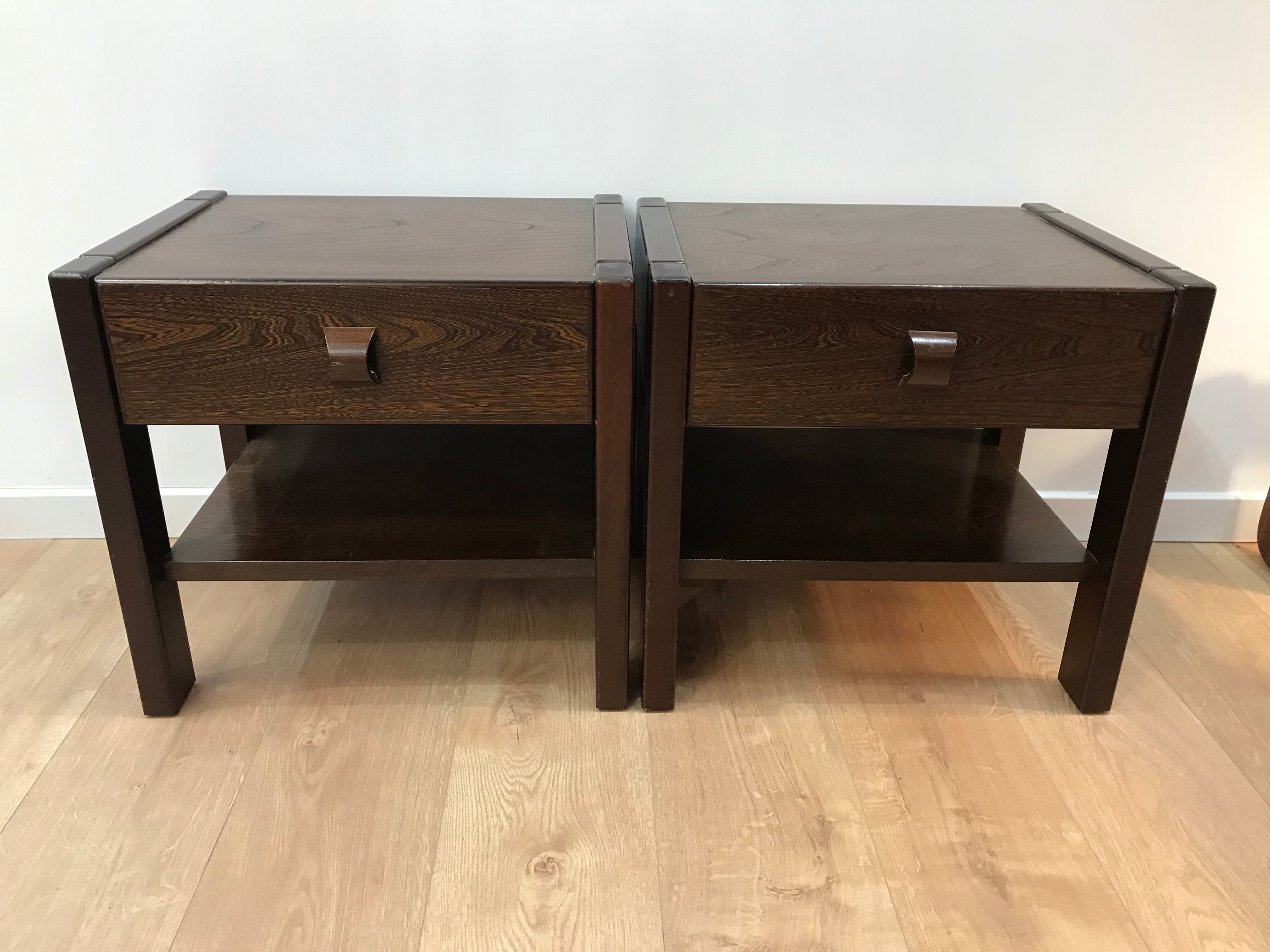 Pair of rosewood bedside tables