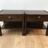 Pair of rosewood bedside tables