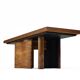 Large coffee table ONDA, cherry and walnut