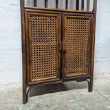 Rattan and cane shelf
