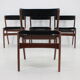 1960s Danish Teak Dining Chairs in Black Velvet