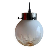Suspension vintage en verre opalin soufflé – style Murano