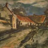 Painting The Village Lane reproduction 1960’s