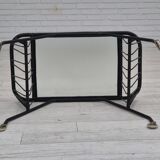 1970s, Scandinavian side table, original condition, glass, wood, metal, plastic rope.