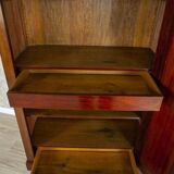 20th-Century Mahogany Linen-Press with Mirror, 1950s