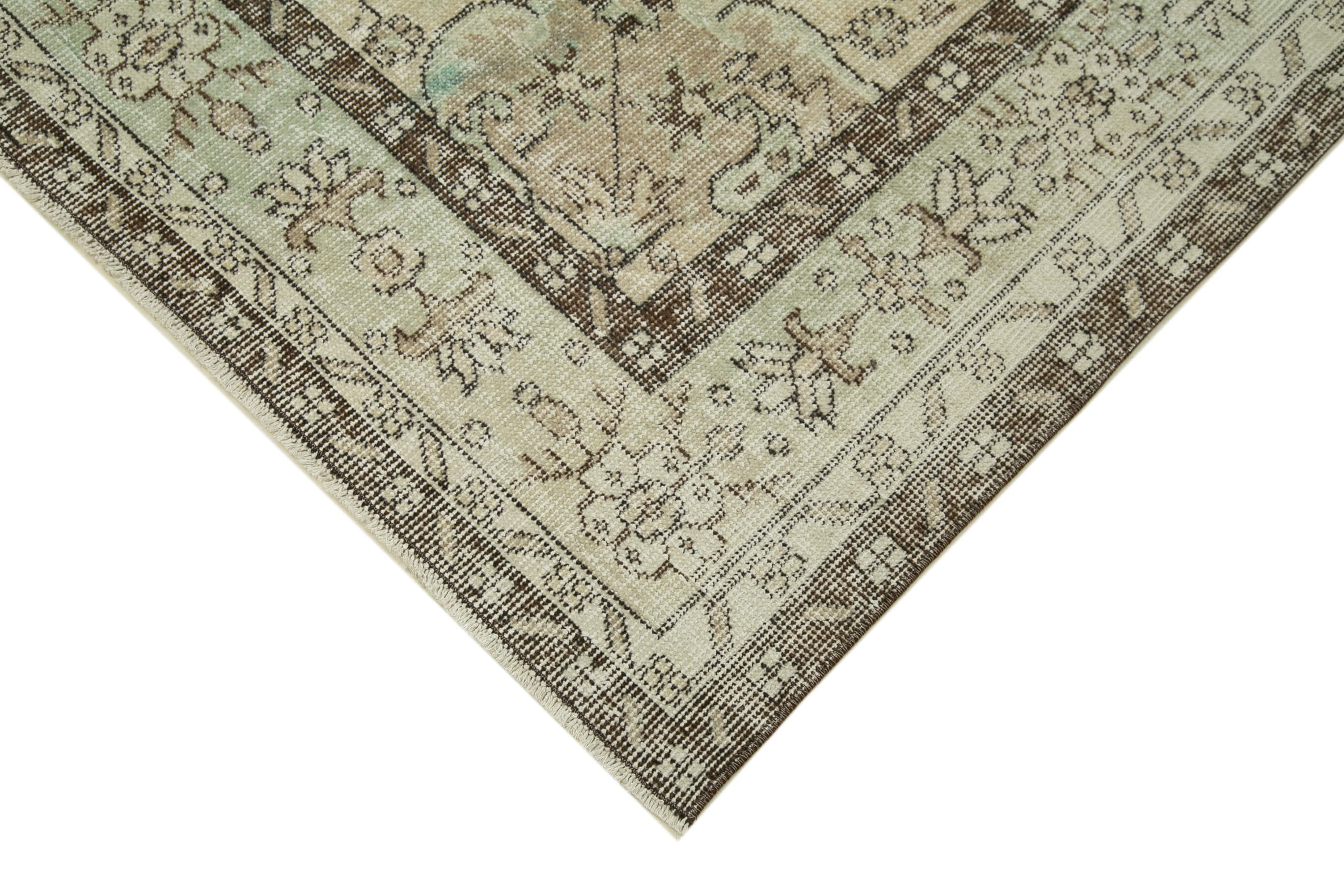 Oriental handmade vintage 1970s beige carpet 191 cm x 309 cm
