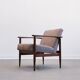 Mid Century Easy Chair in warm gray textile.