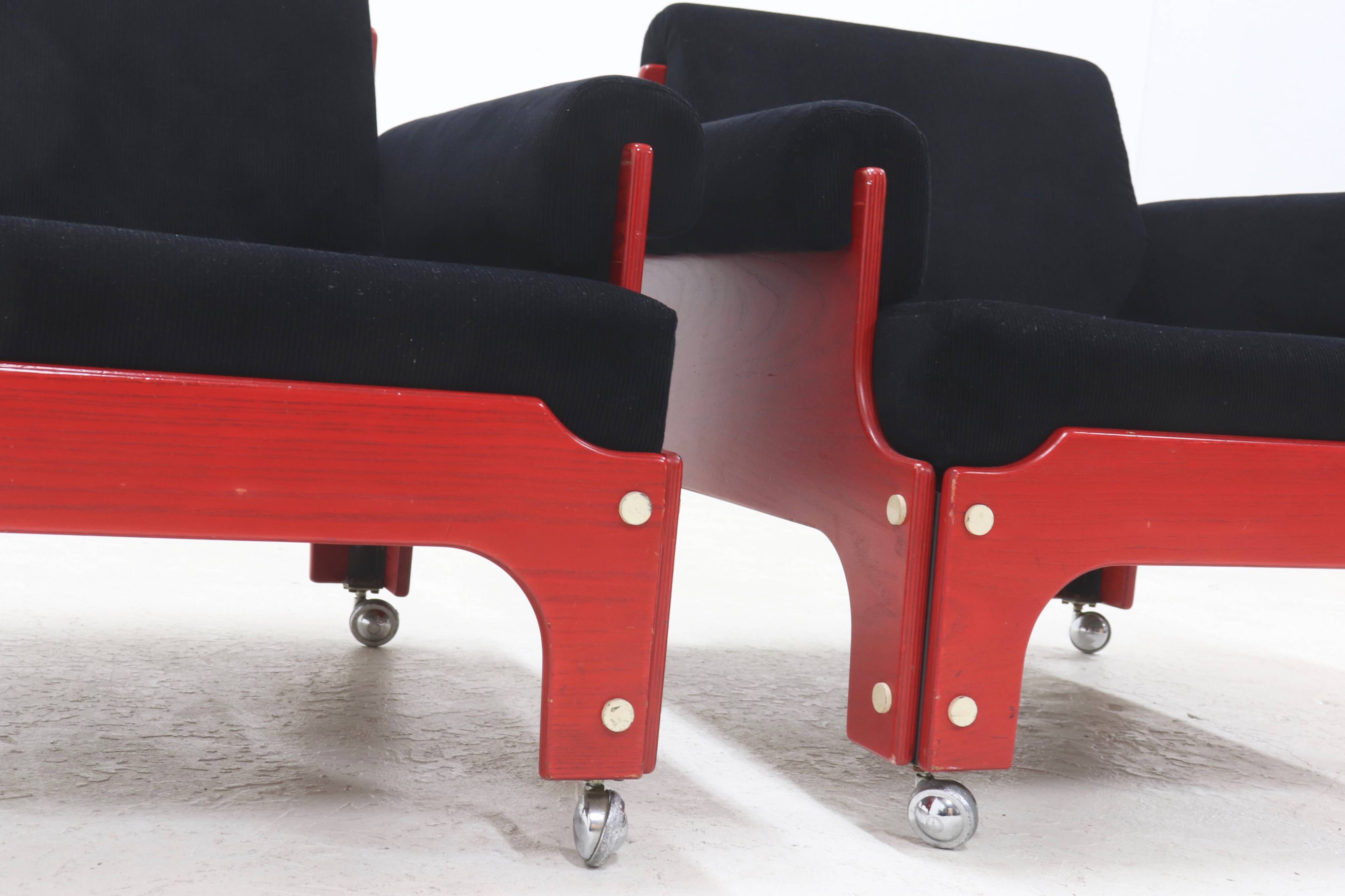 Rare Set of 2 ‘t Spectrum ‘SZ85’ Lounge Chairs by Jan Pieter Berghoef 1960s