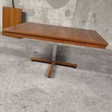 Scandinavian vintage telescopic extendable teak table 1970