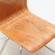 Flötotto chair with straight shell, oak and chrome