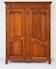 Linen cupboard in Louis XV style with carved wood, interior drawer.