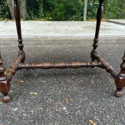 Solid walnut table in Louis XIII/Louis XIV style from the 19th century, 80x75cm.