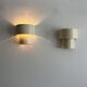 Pair of vintage modernist wall lights, white lacquered metal, Sweden 1970