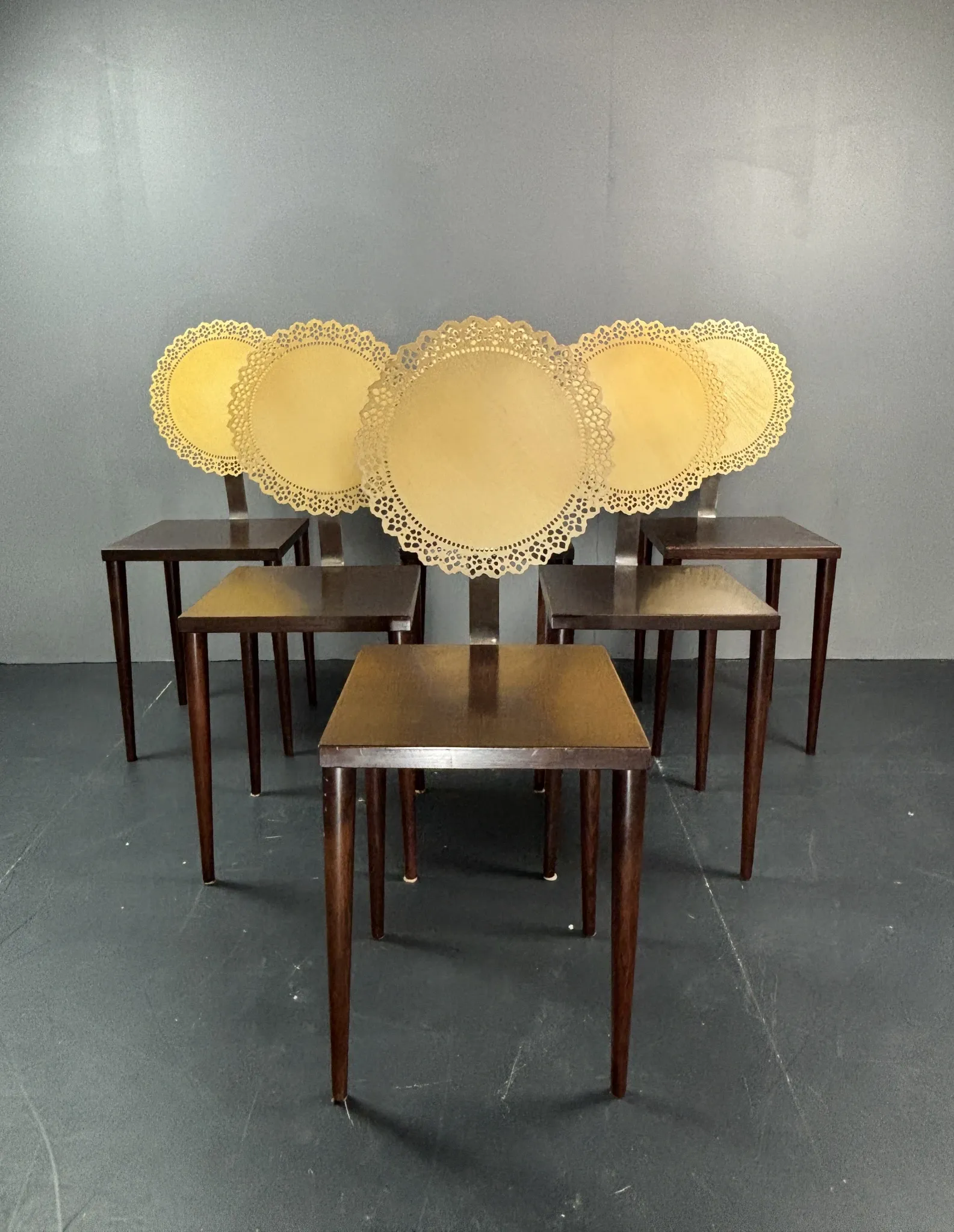 Set of 6 sculptural Italian dining chairs by Marco Mencacci, Milan, 1990s