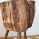 Brutalist side table - Former solid wood farm block