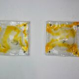 Pair of Murano Mazzega Orange wall lights, Italy, 1970