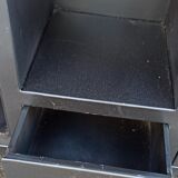 Black metal cabinet 2 doors and shelves