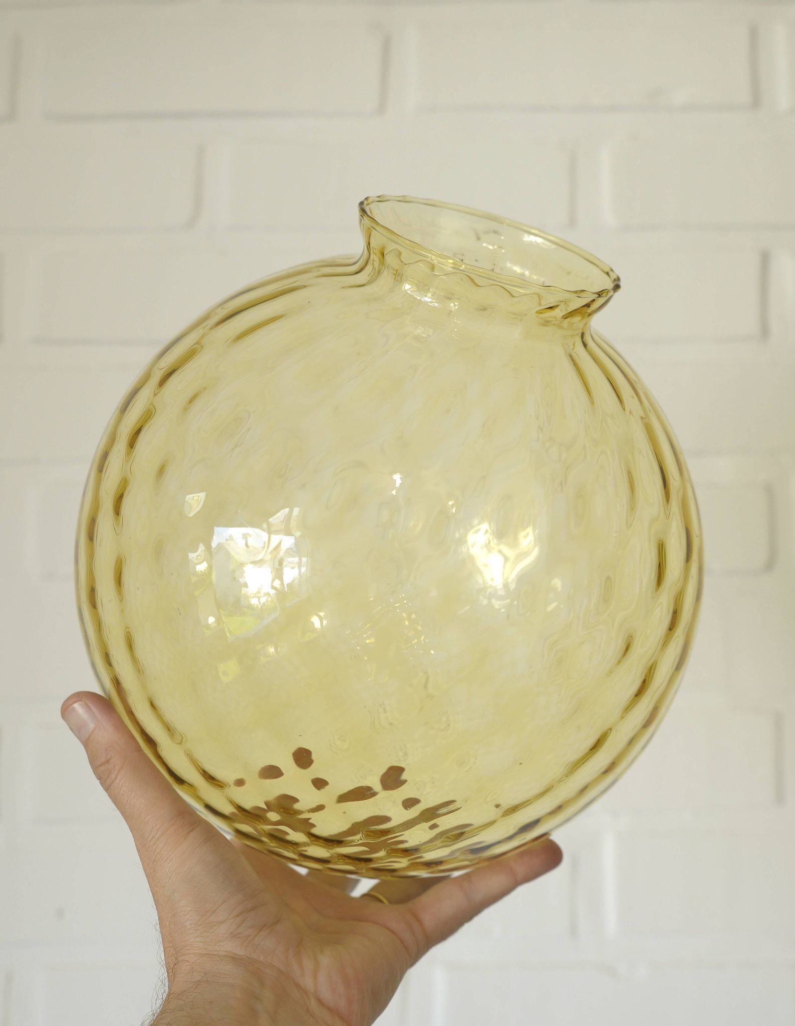 1 of 2 handblown amber glass pendant lamp redesign vintage Italian lighting