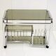 Vintage HIFI furniture 1970 chrome & glass