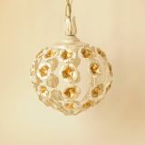 Flower ball chandelier - vintage floral pendant light in gold metal