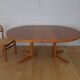 Round table with 2 teak extensions by J. Mortensen, Scandinavian edition Heltborg