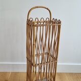 Vintage rattan bread hutch