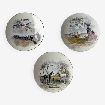 3 Decorative plates Luneville France