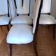 Set of 6 Art Deco chairs in solid mahogany and faux leather. Circa 1940.