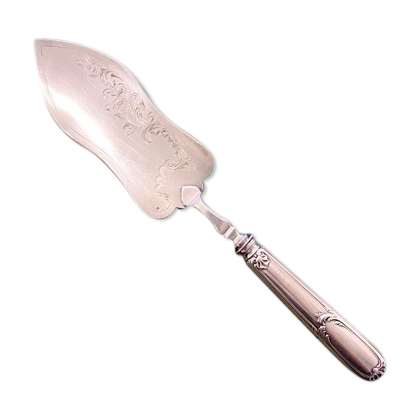 Cake shovel, pie, silver metal fish