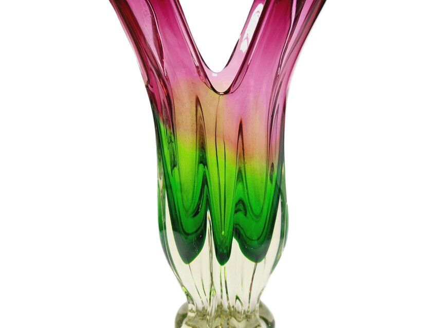 Vase by J. Hospodka for Chribska Glassworks, Former Czechoslovakia, 1960s