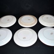 Sarreguemines dessert service 12 plates opaque earthenware bamboo polychrome Asian Chinese decor