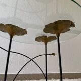 Table basse nénuphars en bronze vintage