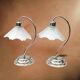 Paire de lampes vintage en métal chromé et verre dépoli texturé - Massive