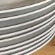 Set of 11 large flat plates – White porcelain with blue rim – Pillivuyt, 31 cm