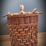 Wooden rattan basket