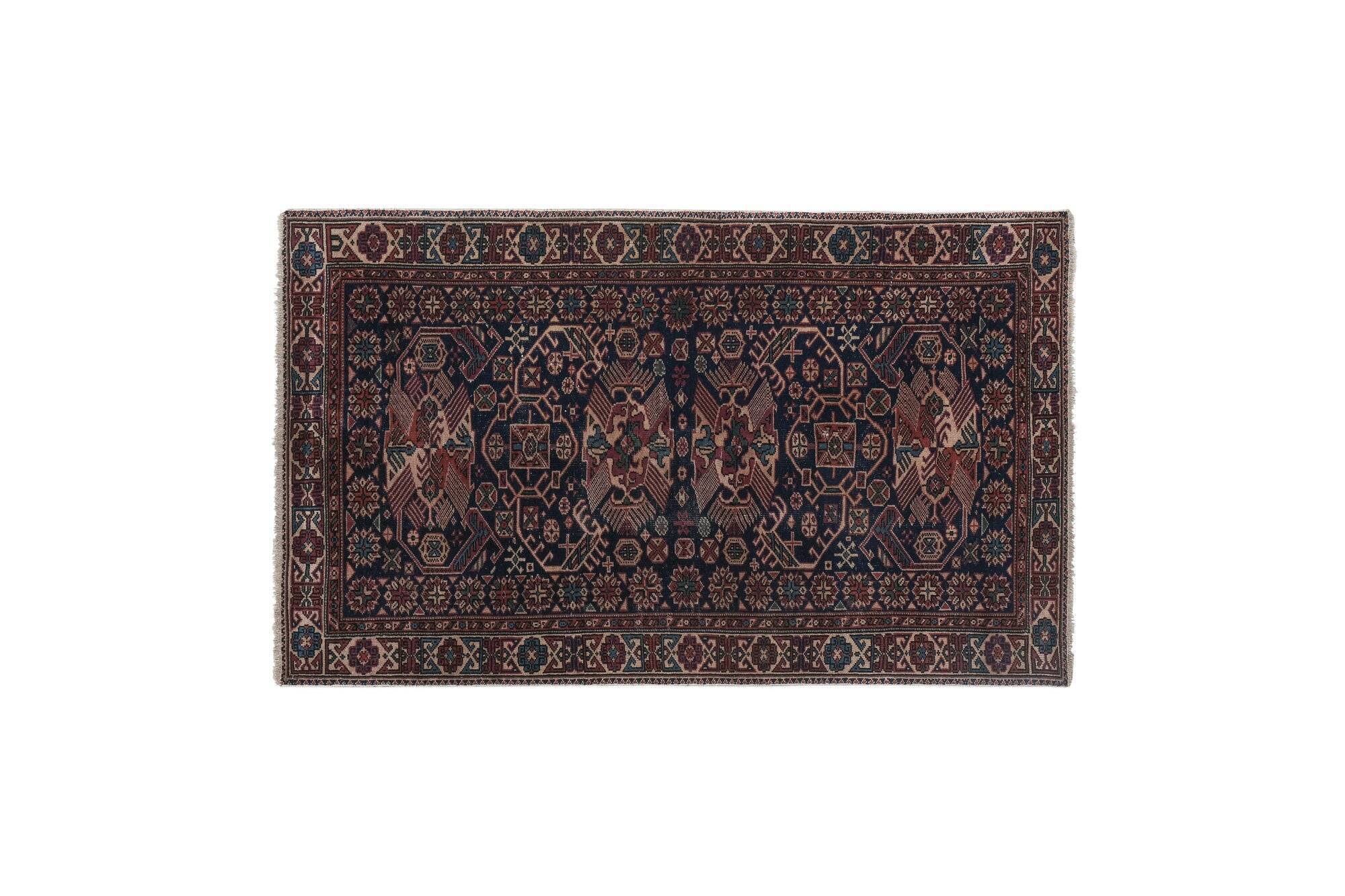 Vintage Turkish handmade rug 120x201 cm