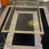 Coffee table brass and silver