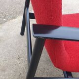 Set 2 vintage Dutch design Impala chair red black Fristho Cor Bontebal