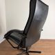 Danish swivel armchair in black leather – 1970s/80s - Skipper Furniture