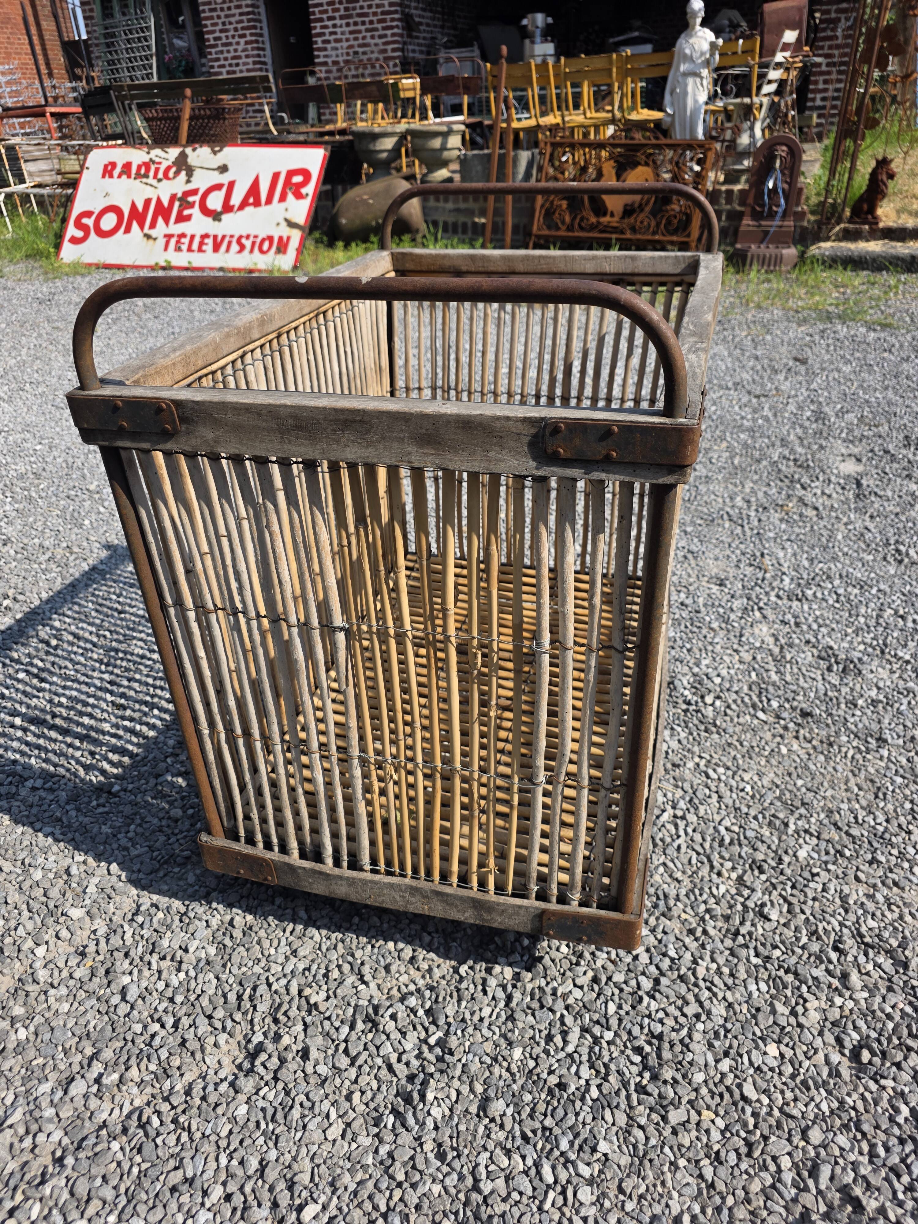 Ancient bakery cart made of rattan.