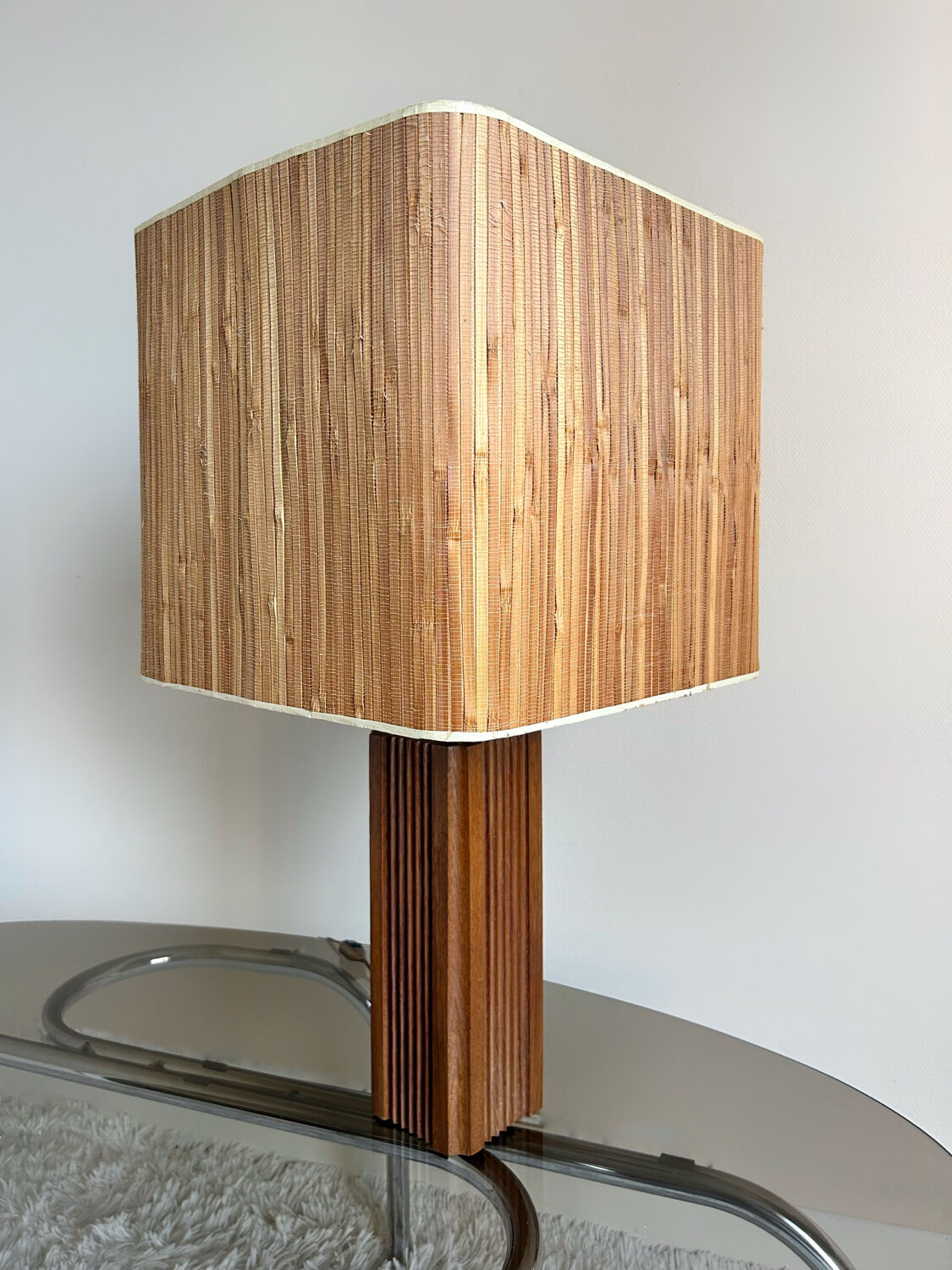 Scandinavian 70s wooden lamp