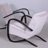 Pair of grey H-269 Armchairs designed by Jindrich Halabala for UP Zavody, 1930s