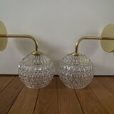 Pair of wall lights with vintage globes